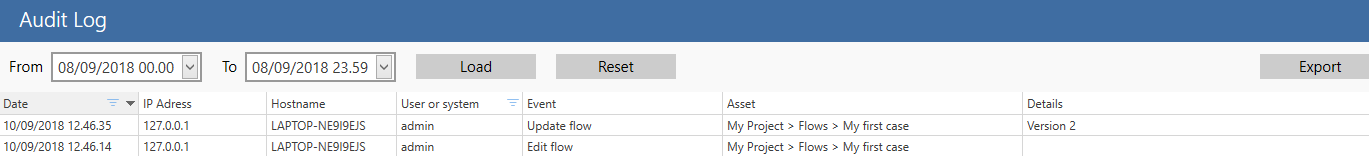 audit log filtering